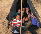 Kids in tipi