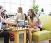 Girls playing Chess